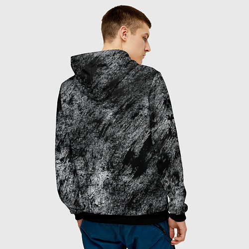 Мужская толстовка Не буди лихо пока оно тихо - медведь русич / 3D-Черный – фото 4