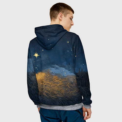 Мужская толстовка Лошадка спит с жеребенком / 3D-Меланж – фото 4