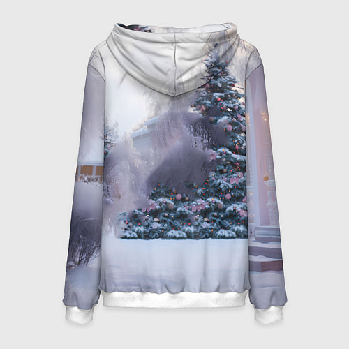 Мужская толстовка Геометрическая новогодняя лошадка / 3D-Белый – фото 2