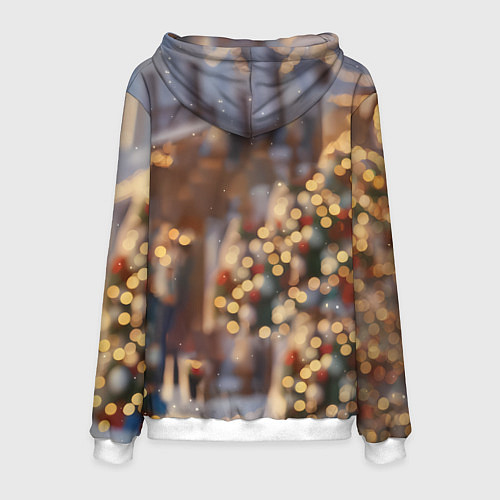 Мужская толстовка Блондинка с новогодней лошадкой / 3D-Белый – фото 2