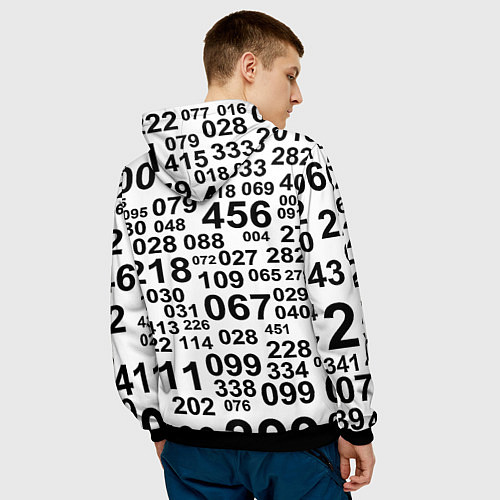 Мужская толстовка Лестер сити цифры символы / 3D-Черный – фото 4