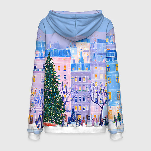 Мужская толстовка Новогодний двор / 3D-Белый – фото 2