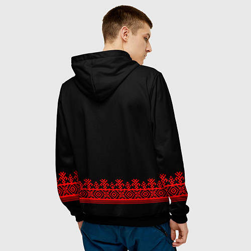 Мужская толстовка Славянская вышиванка рубаха / 3D-Черный – фото 4