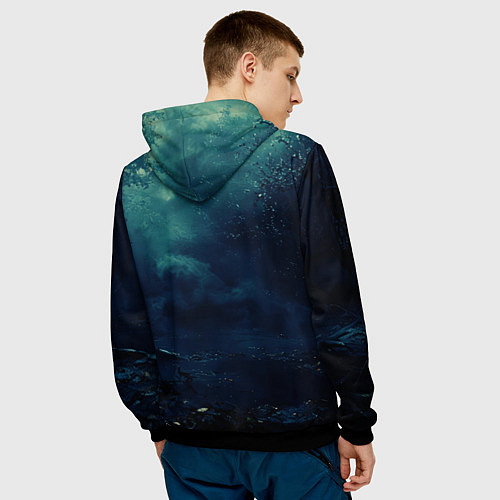 Мужская толстовка Тыква призрак / 3D-Черный – фото 4