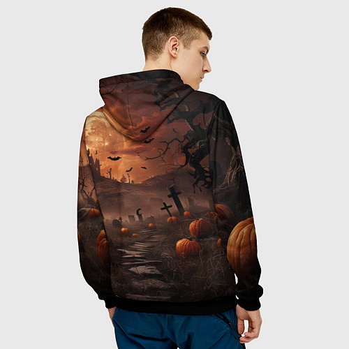 Мужская толстовка Мумия в ожидании / 3D-Черный – фото 4