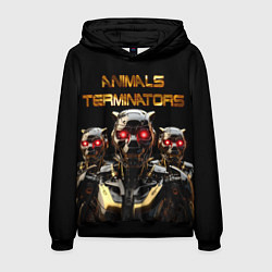 Толстовка-худи мужская Животные терминаторы, цвет: 3D-черный