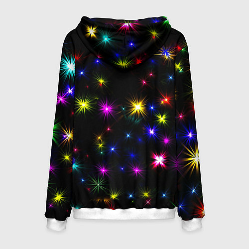 Мужская толстовка Манчестер Юнайтед праздничные огни / 3D-Белый – фото 2