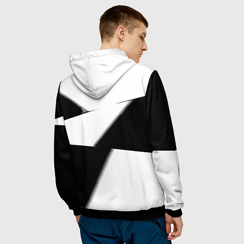 Мужская толстовка Реал Мадрид геометрия полосы / 3D-Черный – фото 4