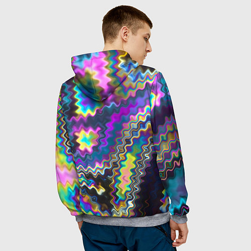 Мужская толстовка Абстракция переливы / 3D-Меланж – фото 4