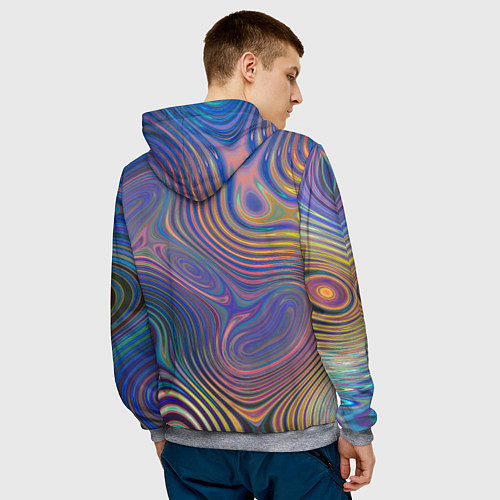 Мужская толстовка Абстрактная рябь / 3D-Меланж – фото 4