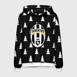 Толстовка-худи мужская Ювентус ёлочки паттерн, цвет: 3D-белый