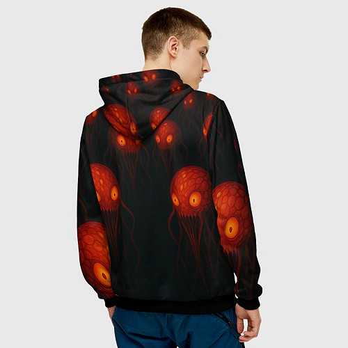 Мужская толстовка Аниме девушка окружённая монстрами / 3D-Черный – фото 4