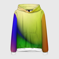 Толстовка-худи мужская The color is multicolored, цвет: 3D-белый