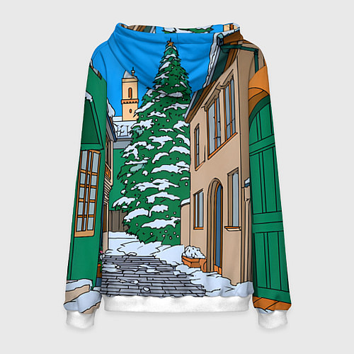 Мужская толстовка Лошадка распаковывает новогодний подарок / 3D-Белый – фото 2