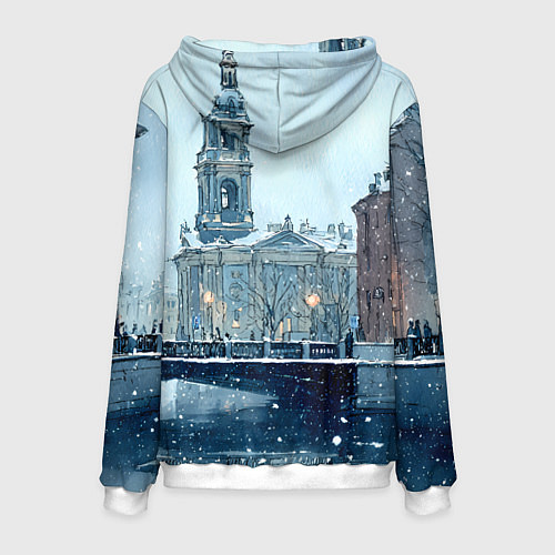 Мужская толстовка Зимний Питер / 3D-Белый – фото 2