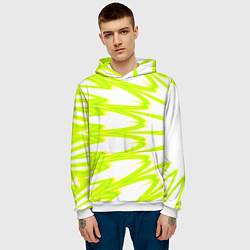 Толстовка-худи мужская Color neon green, цвет: 3D-белый — фото 2