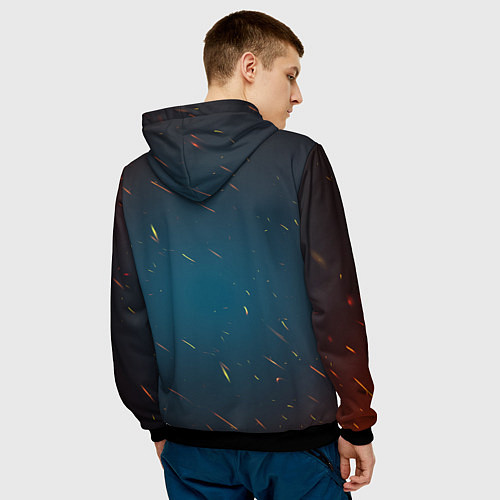 Мужская толстовка Огненная лошадь киборг / 3D-Черный – фото 4