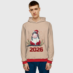 Толстовка-худи мужская Карикатурная лошадка 2026, цвет: 3D-красный — фото 2