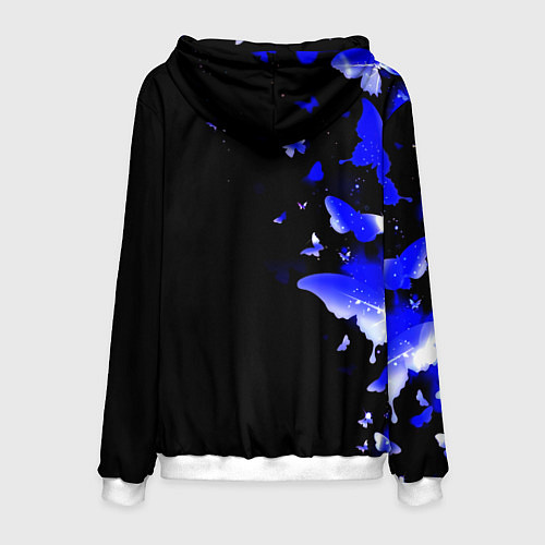 Мужская толстовка Наполи бабочки текстура / 3D-Белый – фото 2