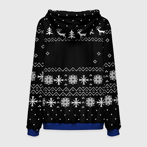 Мужская толстовка Ювентус новый год текстура / 3D-Синий – фото 2