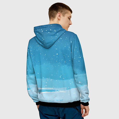 Мужская толстовка Лошадь в сапогах Санты / 3D-Черный – фото 4