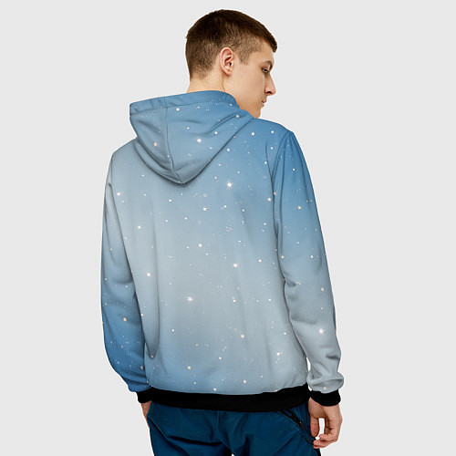 Мужская толстовка Санта торчит из трубы / 3D-Черный – фото 4