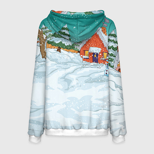 Мужская толстовка Толстый кот уронил елку / 3D-Белый – фото 2