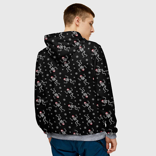 Мужская толстовка Снегурочка с гитарой - Рок / 3D-Меланж – фото 4