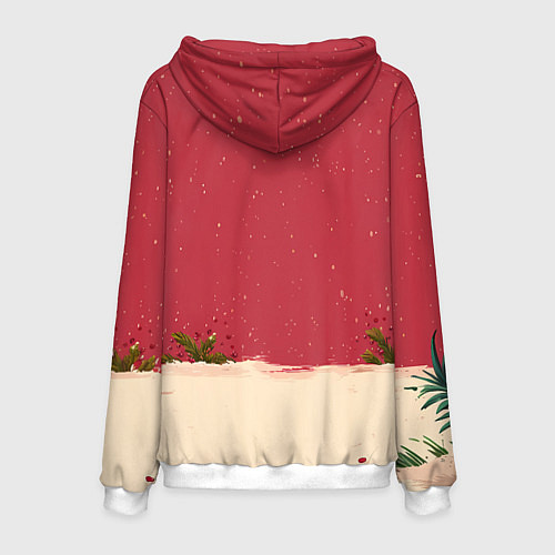 Мужская толстовка Новогодняя лошадка с прищуренным взглядом / 3D-Белый – фото 2