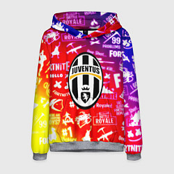 Толстовка-худи мужская Фортнайт ювентус градиент, цвет: 3D-меланж