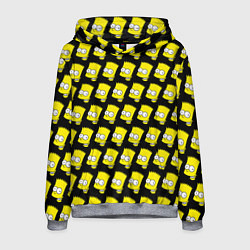 Толстовка-худи мужская Барт Симпсон: узор, цвет: 3D-меланж