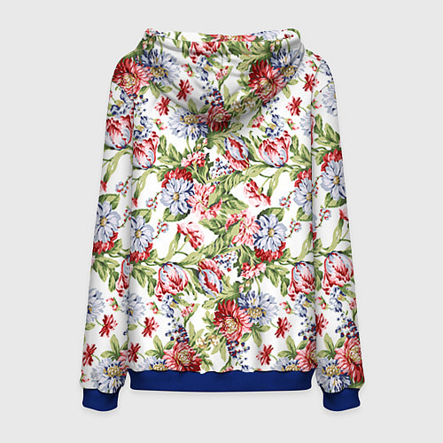 Мужская толстовка Цветы / 3D-Синий – фото 2