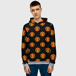 Толстовка-худи мужская Manchester United Pattern, цвет: 3D-меланж — фото 2