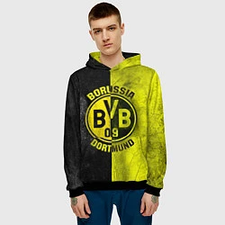 Толстовка-худи мужская Borussia Dortmund, цвет: 3D-черный — фото 2