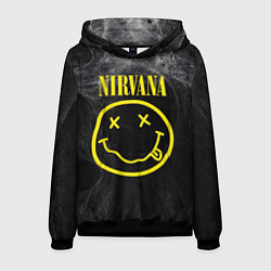 Толстовка-худи мужская Nirvana Smoke, цвет: 3D-черный