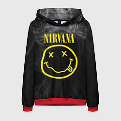 Толстовка-худи мужская Nirvana Smoke, цвет: 3D-красный