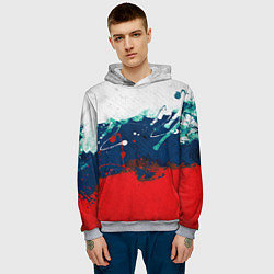 Толстовка-худи мужская Триколор РФ, цвет: 3D-меланж — фото 2