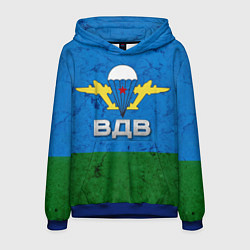 Толстовка-худи мужская Флаг ВДВ, цвет: 3D-синий