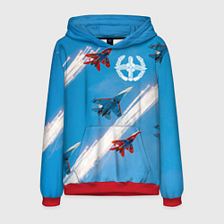 Толстовка-худи мужская Самолеты ВВС, цвет: 3D-красный