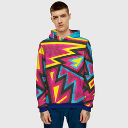 Толстовка-худи мужская Геометрия, цвет: 3D-синий — фото 2