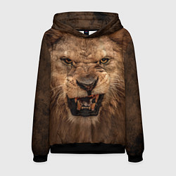 Толстовка-худи мужская Взгляд льва, цвет: 3D-черный