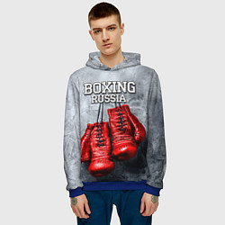 Толстовка-худи мужская Boxing Russia, цвет: 3D-синий — фото 2