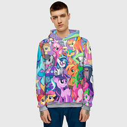 Толстовка-худи мужская My Little Pony, цвет: 3D-меланж — фото 2