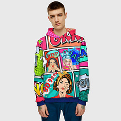 Толстовка-худи мужская POP ART, цвет: 3D-синий — фото 2