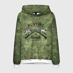 Толстовка-худи мужская Hunting & Fishing, цвет: 3D-белый