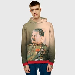 Толстовка-худи мужская Иосиф Сталин, цвет: 3D-красный — фото 2