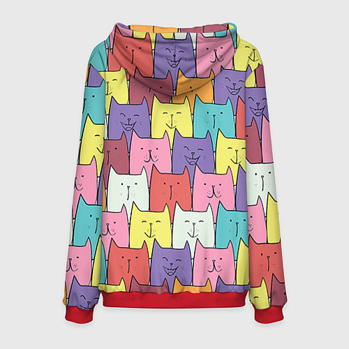 Мужская толстовка Котики / 3D-Красный – фото 2