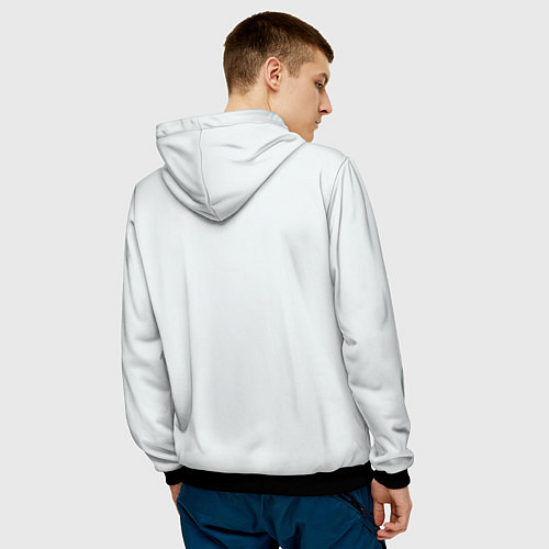 Мужская толстовка Гагарин в полете / 3D-Черный – фото 4