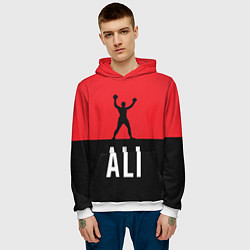 Толстовка-худи мужская Ali Boxing, цвет: 3D-белый — фото 2