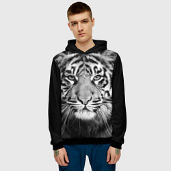 Толстовка-худи мужская Красавец тигр, цвет: 3D-черный — фото 2